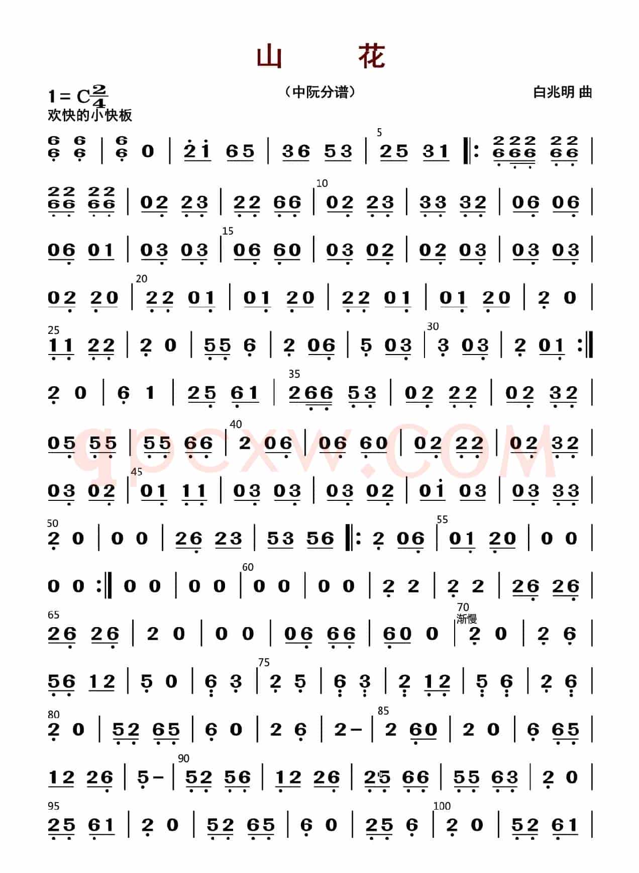山花（中阮分谱）