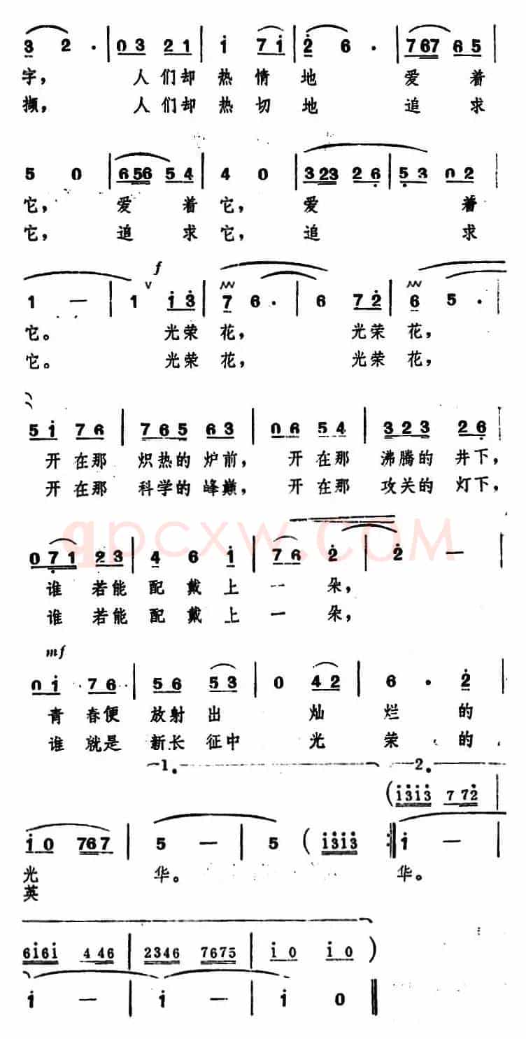 光荣花（程恺 词曲）