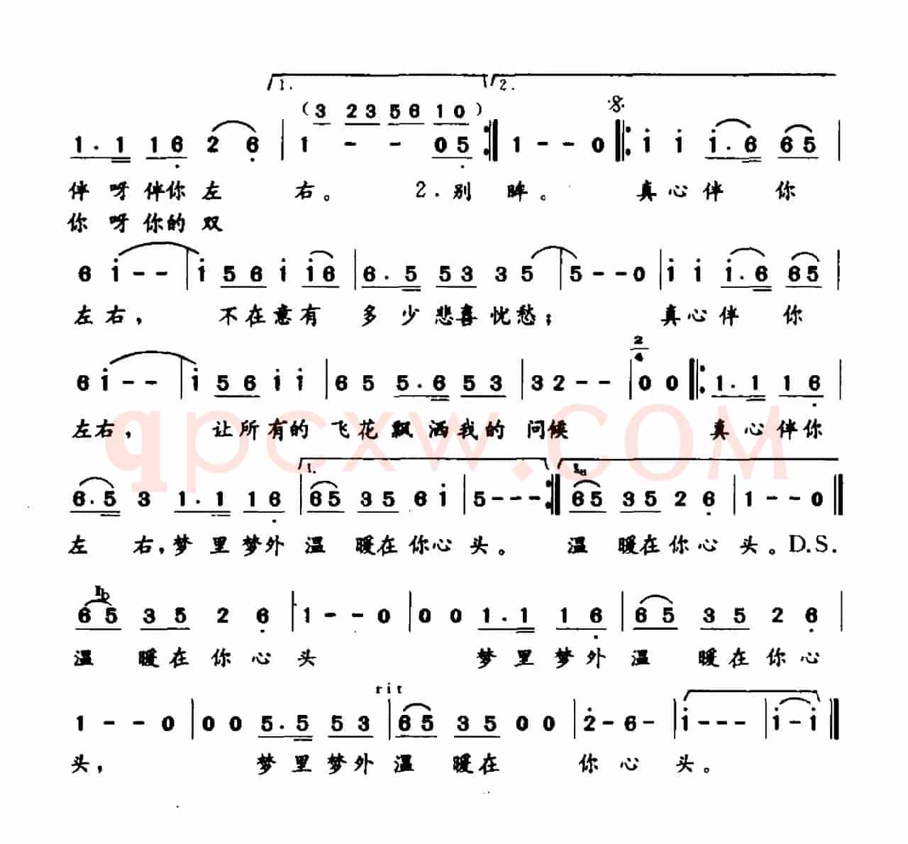 真心伴你（吴莉词 冉茂华曲）
