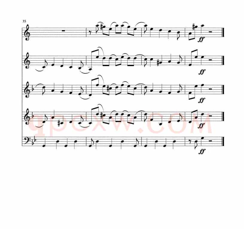 四小天鹅舞曲铜管五重奏线1-6