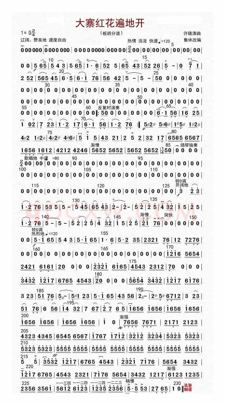 大寨红花遍地开（板胡（修改版））