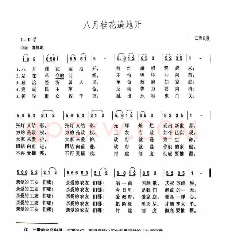 八月桂花遍地开(4个版本)