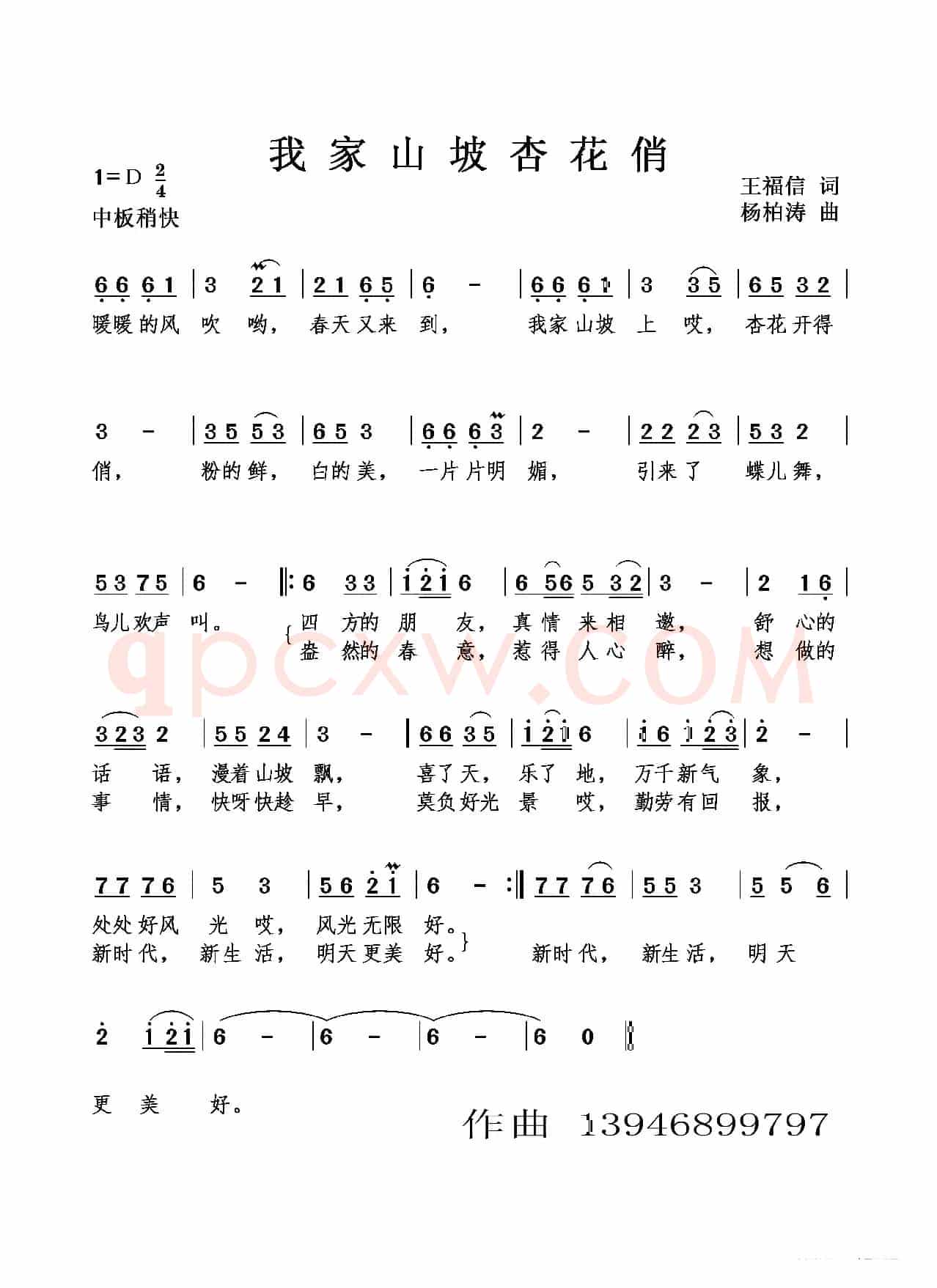 我家山坡杏花俏（广场舞歌）