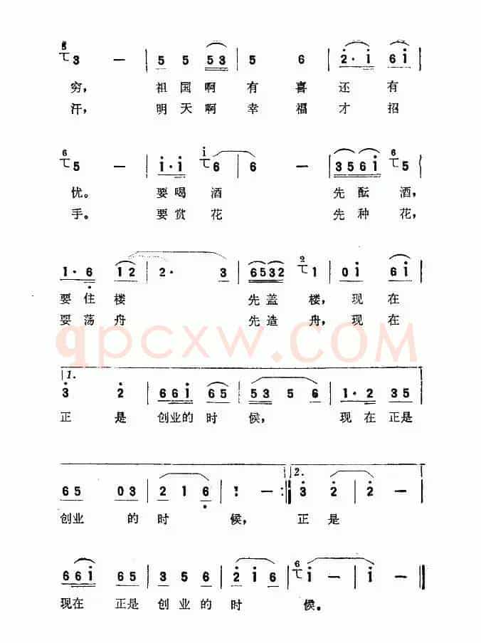 正是创业的时候（刘薇词 罗绍征曲）
