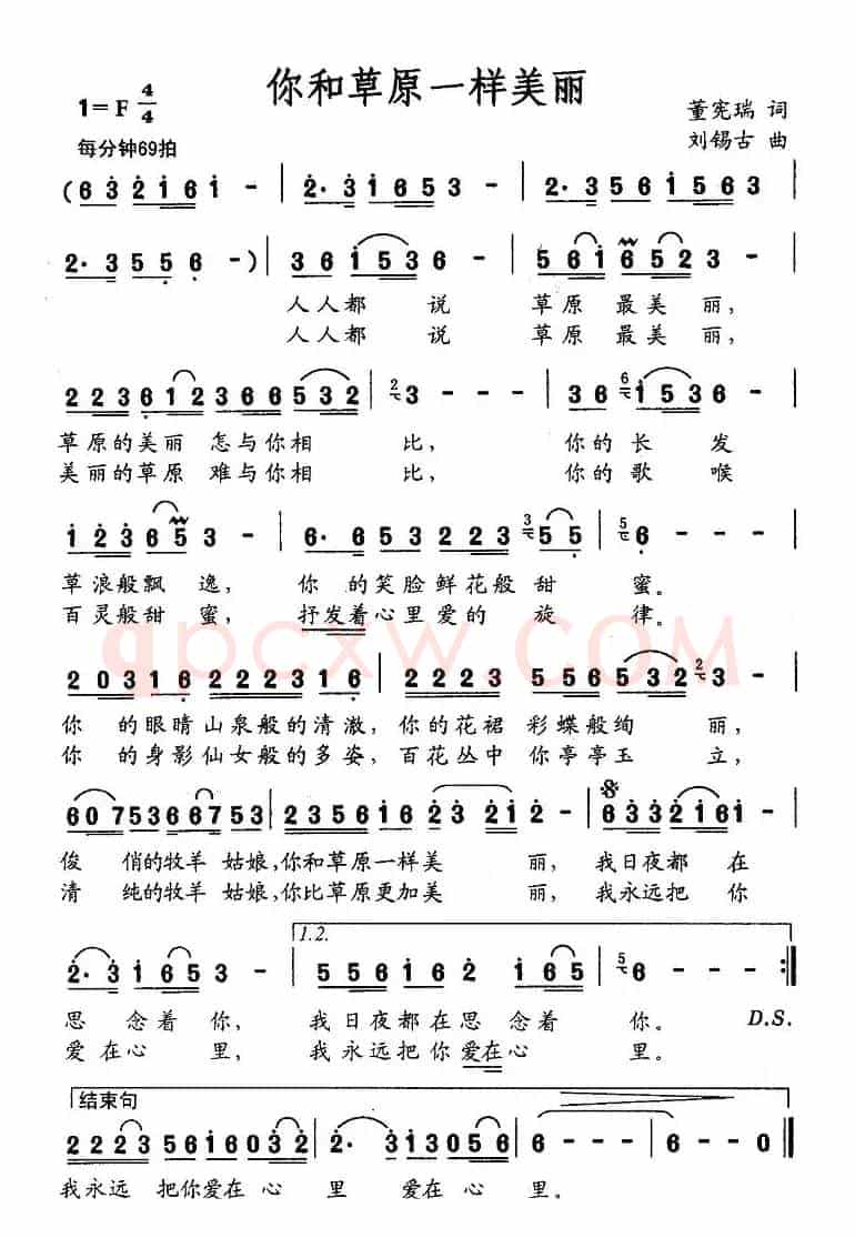 你和草原一样美丽