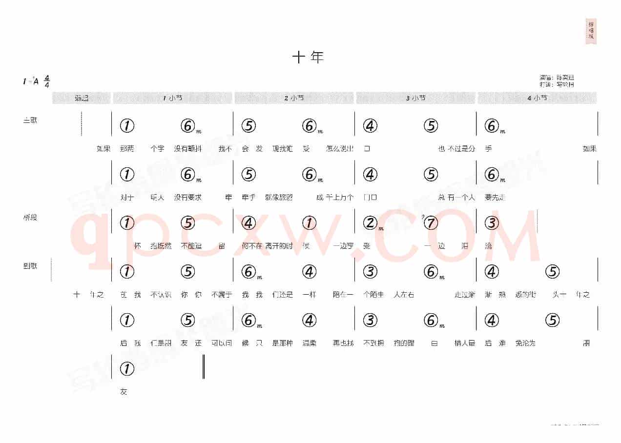 十年(简和谱)