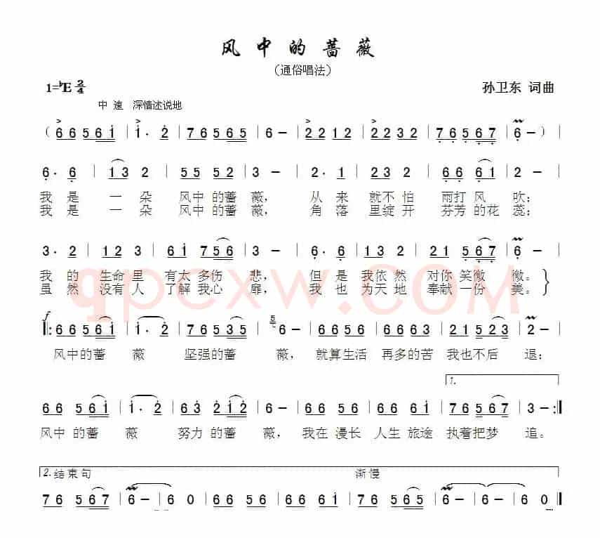 风中的蔷薇（孙卫东词曲）