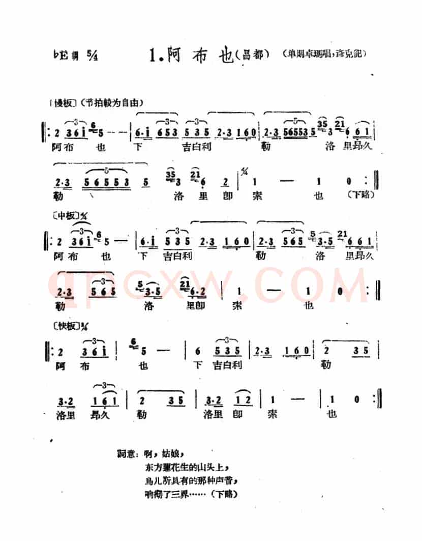 藏族民歌舞曲选：阿布也