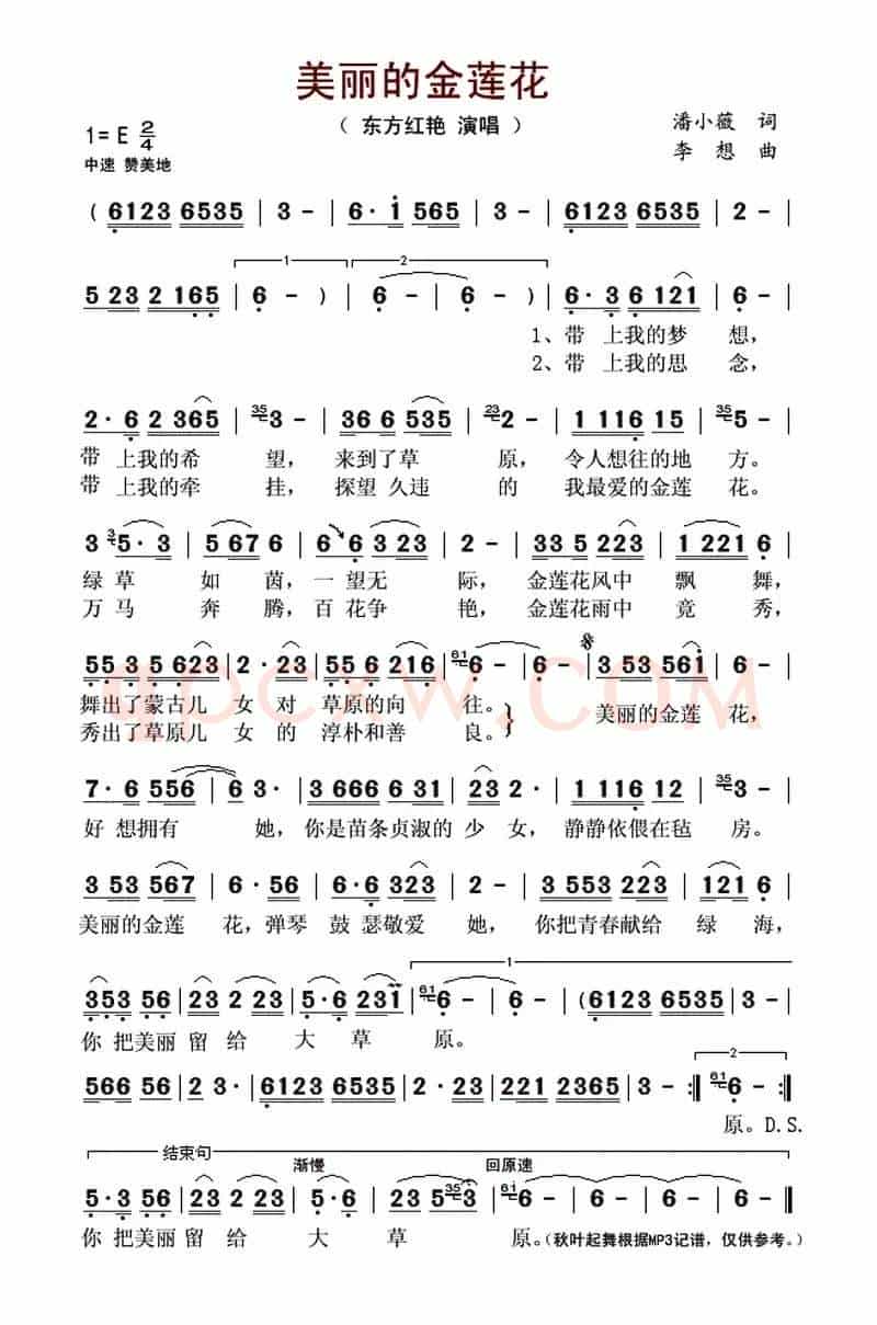 美丽的金莲花