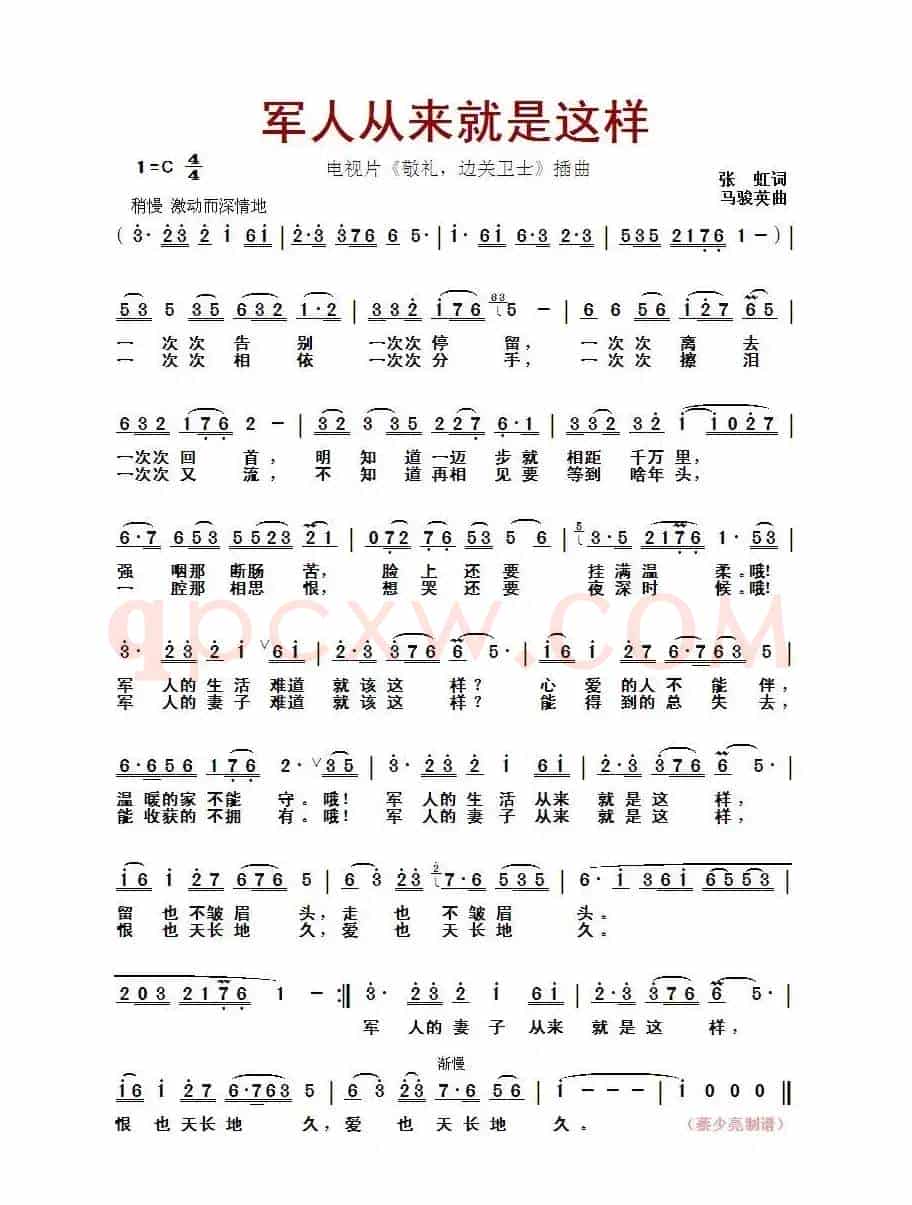 军人从来就是这样(电视片《敬礼,边关卫士》插曲)