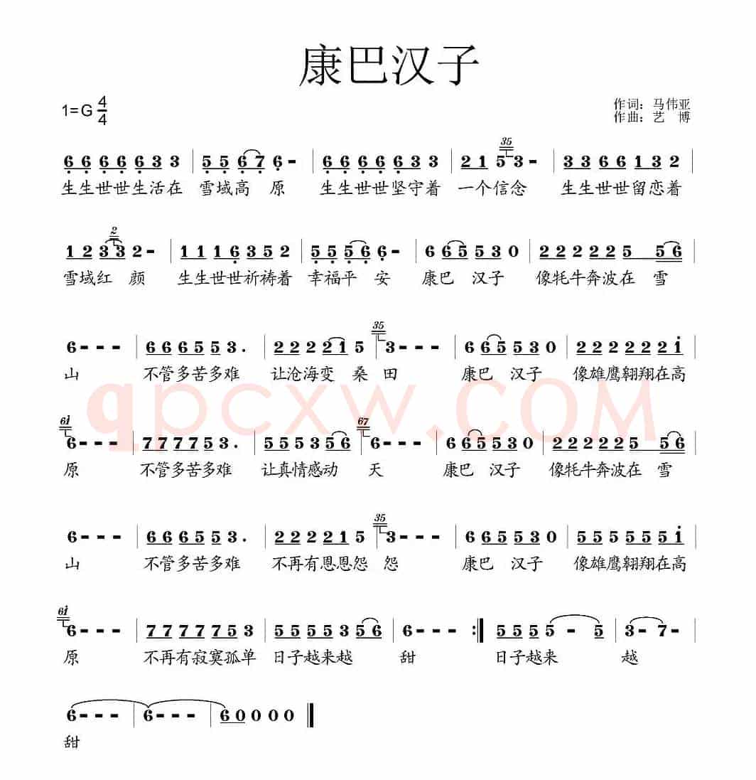 康巴汉子（马伟亚词 艺博曲）