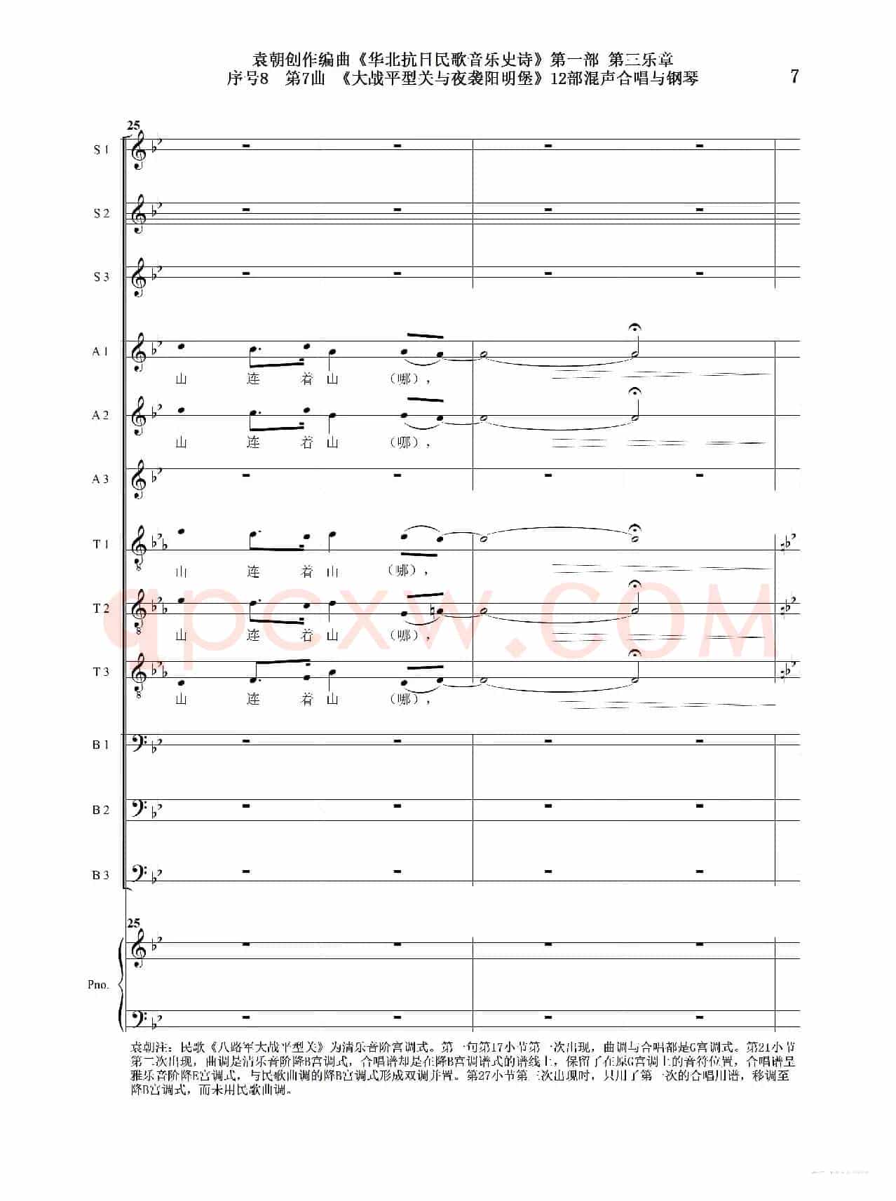 重发:序号8第7曲《大战平型关与夜袭阳明堡》Ⅰ合唱团与钢琴