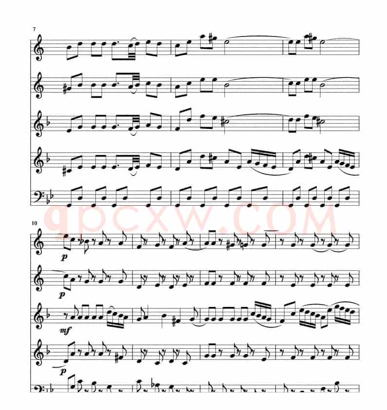 四小天鹅舞曲铜管五重奏线1-6
