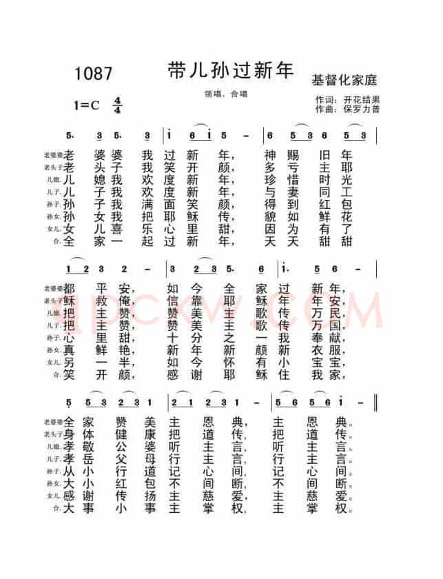 带儿孙过新年（开花结果作词）