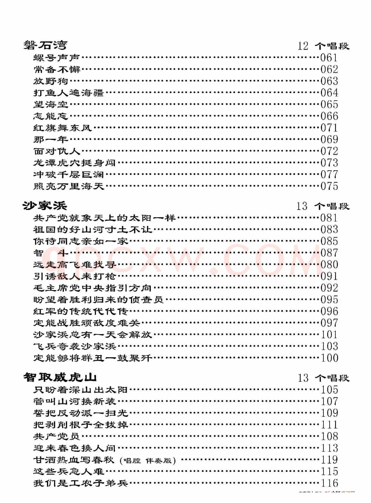 样板戏电子书目录