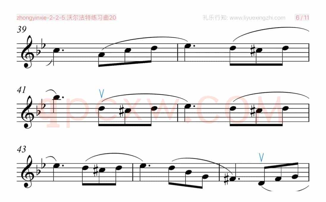 沃尔法特练习曲No.20（小提琴）