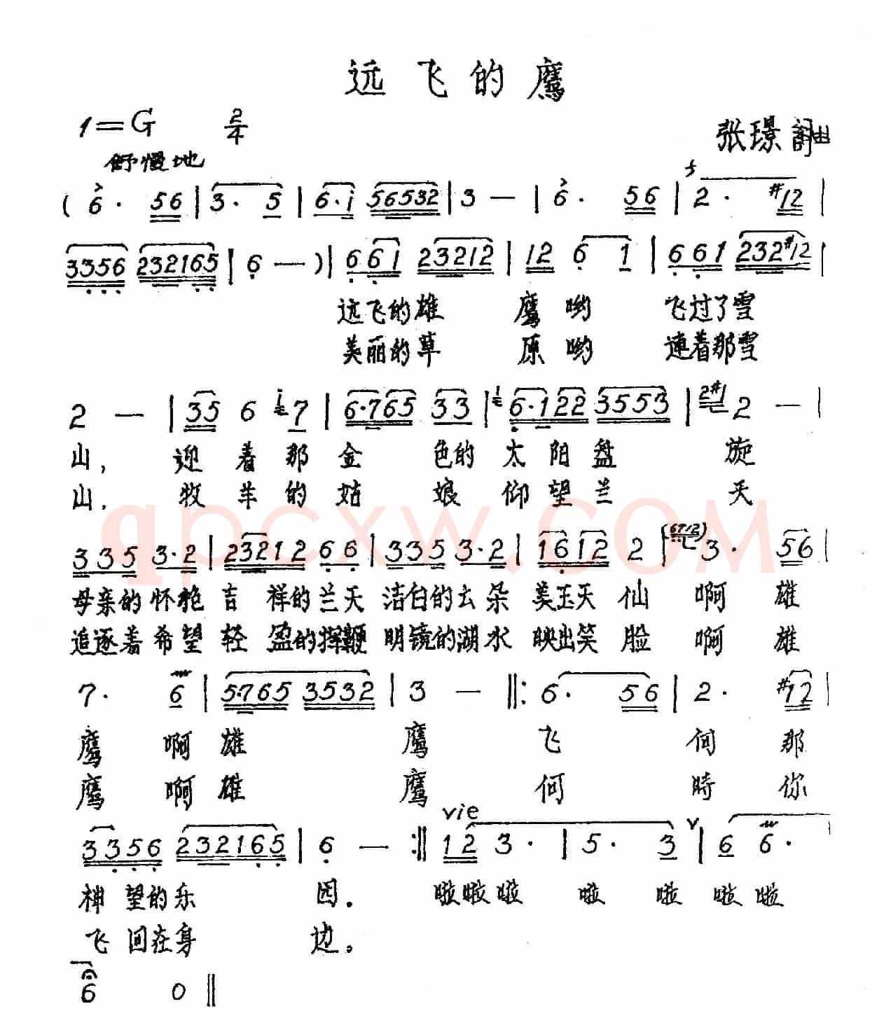 远飞的鹰（张璟词曲）