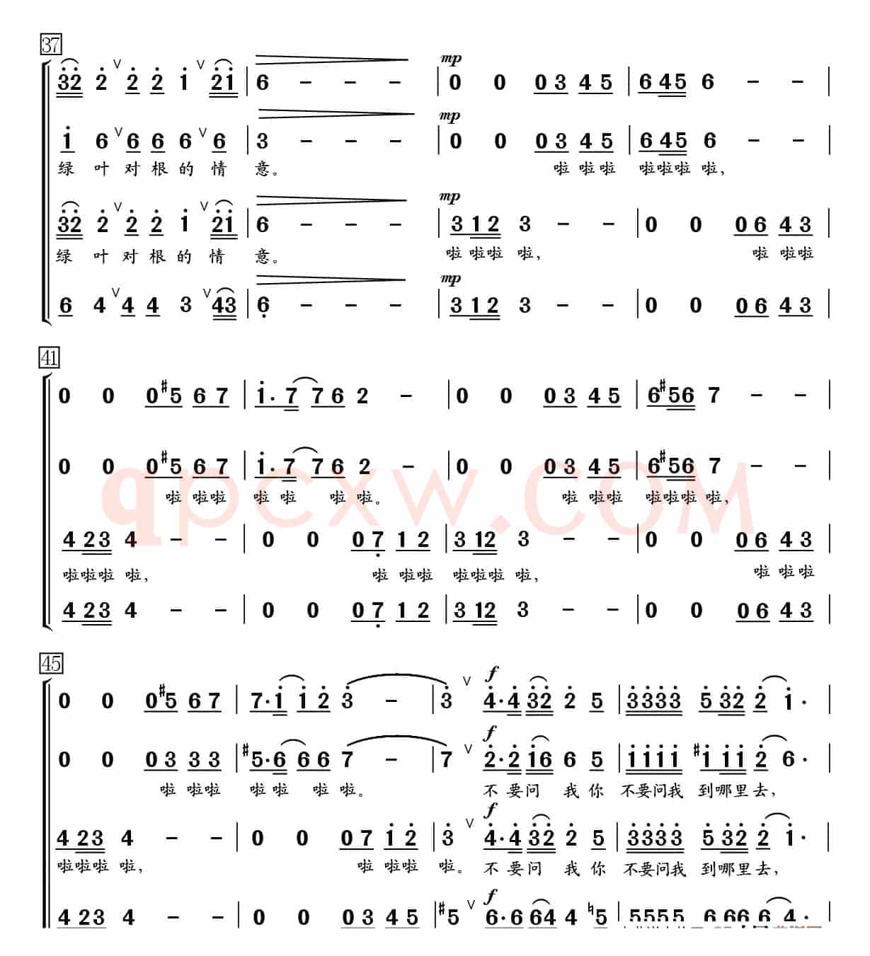 绿叶对根的情意（混声合唱）