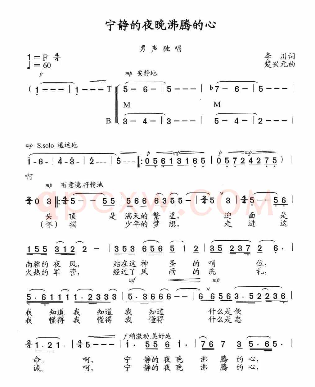 宁静的夜晚,沸腾的心