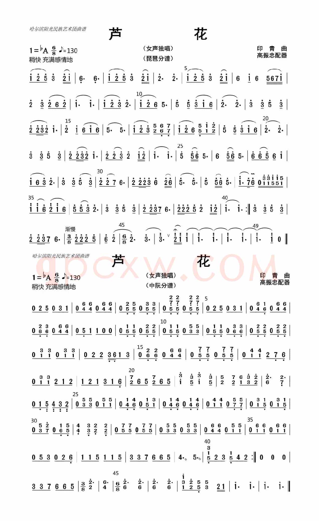 芦花（琵琶、中阮分谱）