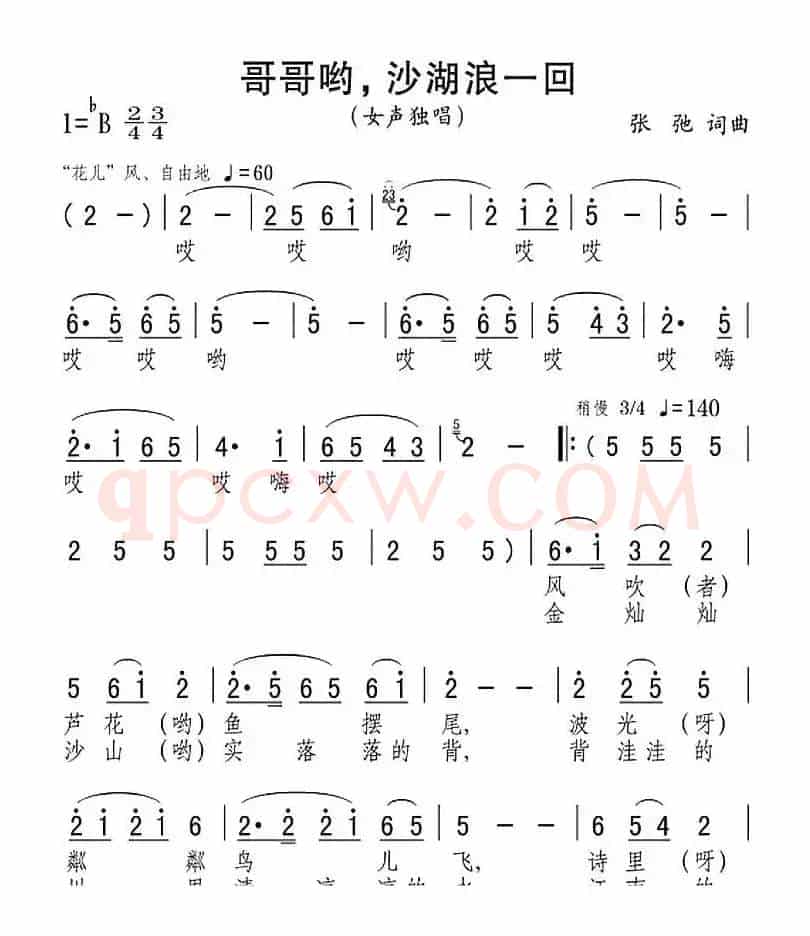 哥哥哟，沙湖浪一回