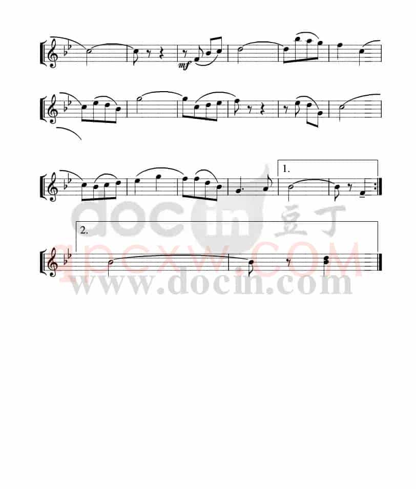 团结友谊进行曲(次中号ⅠⅡ分谱)1、2