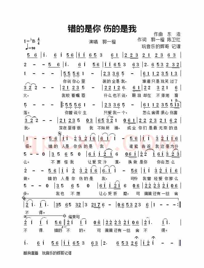 错的是你 伤的是我（演唱   郭一橙）