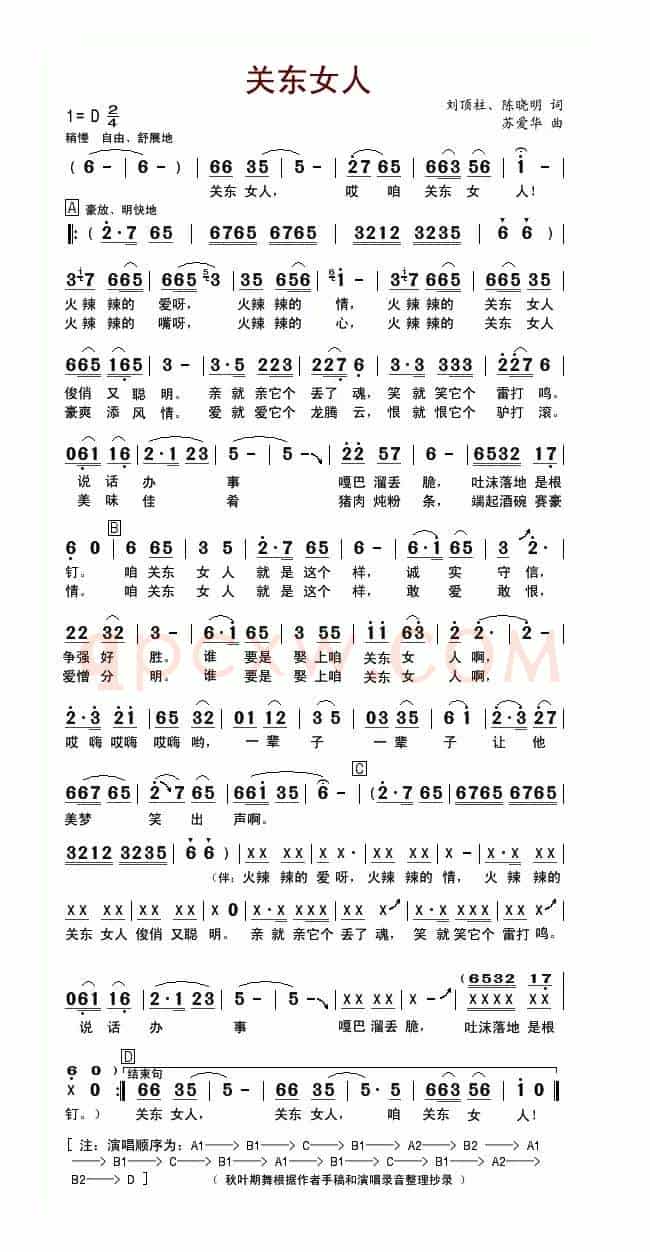 关东女人(刘顶柱、陈晓明词 苏爱华曲)