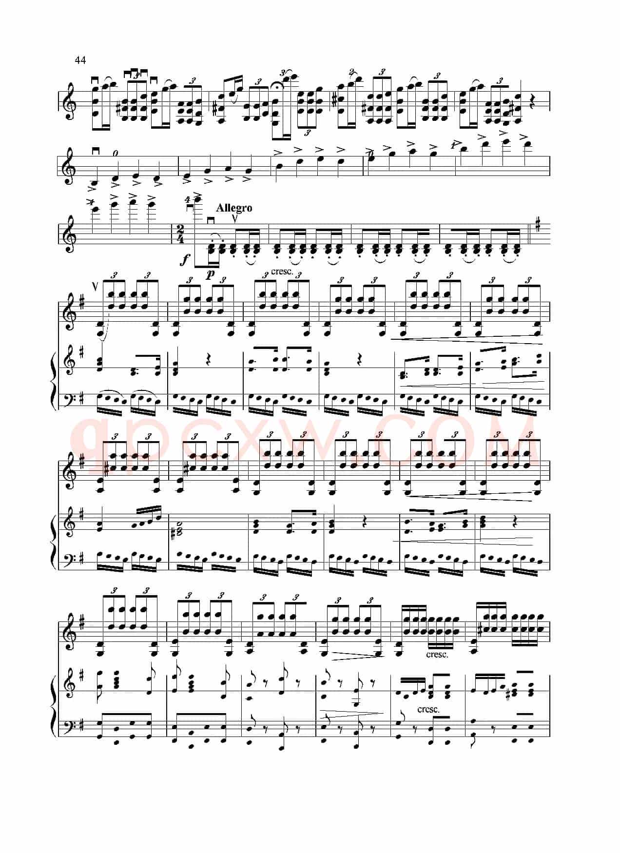 满江红幻想曲（小提琴+钢琴）