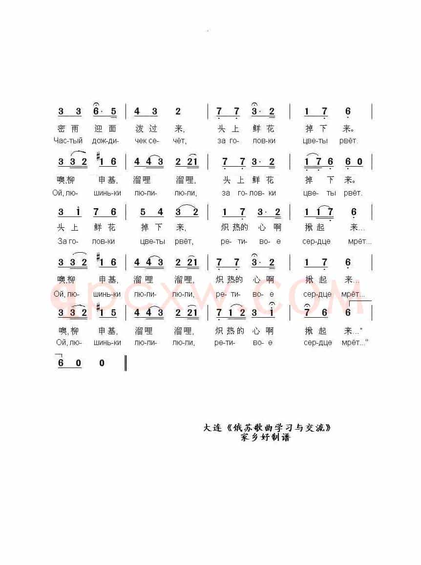 啊，娜塔莎 Ах Наташа  （中俄简谱）