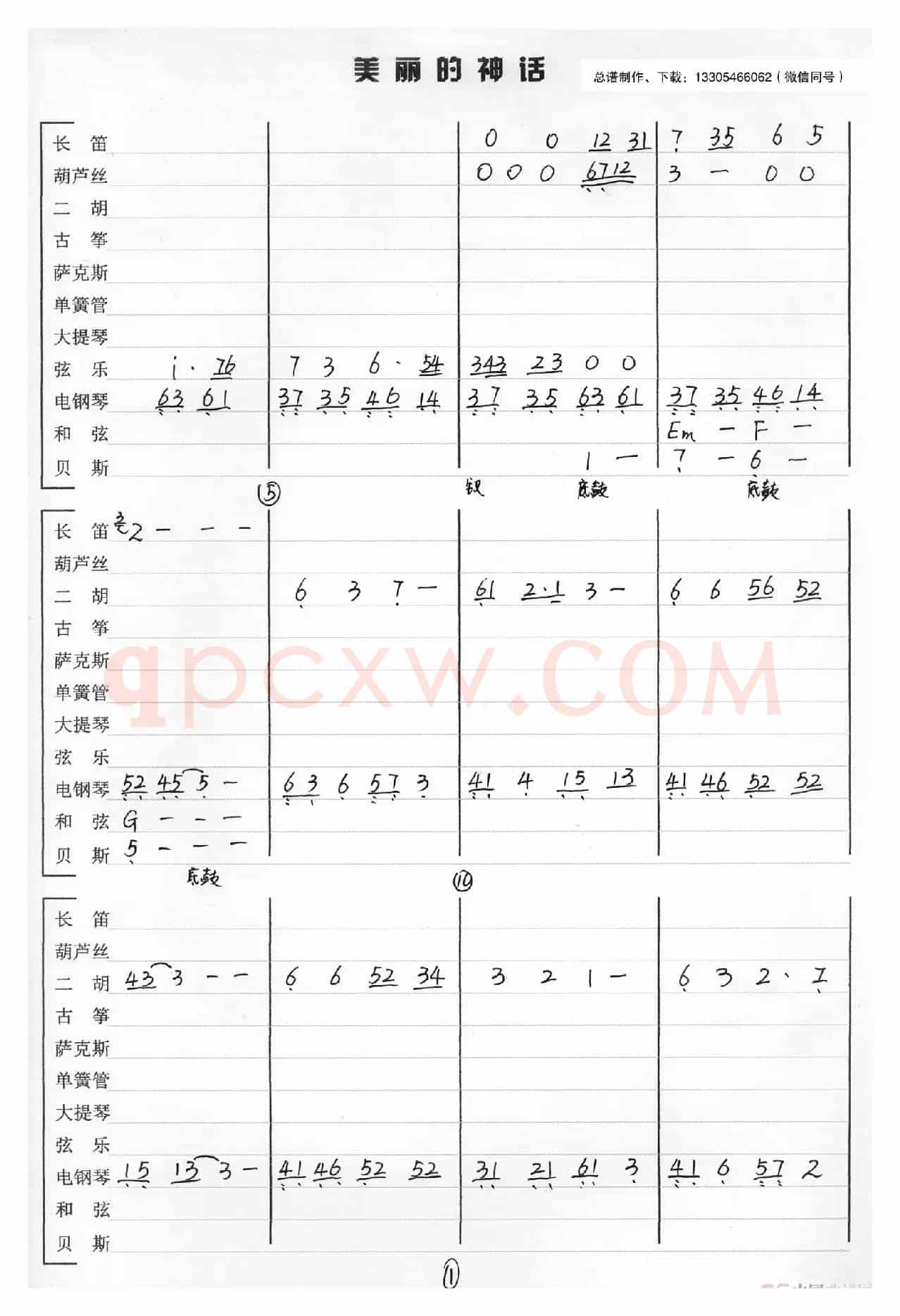 美丽的神话（乐队总谱）