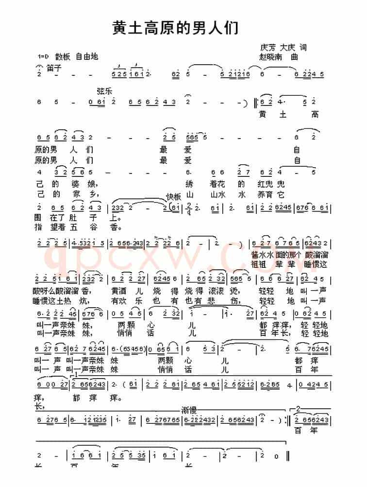 黄土高原的男人们（庆芳 大庆词 赵晓南 曲）