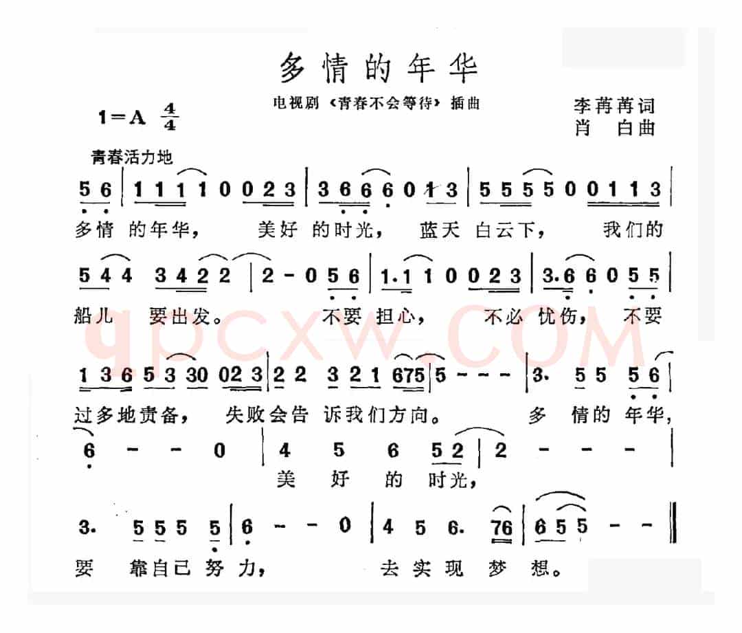 多情的年华（电视剧《青春不会等待》插曲）