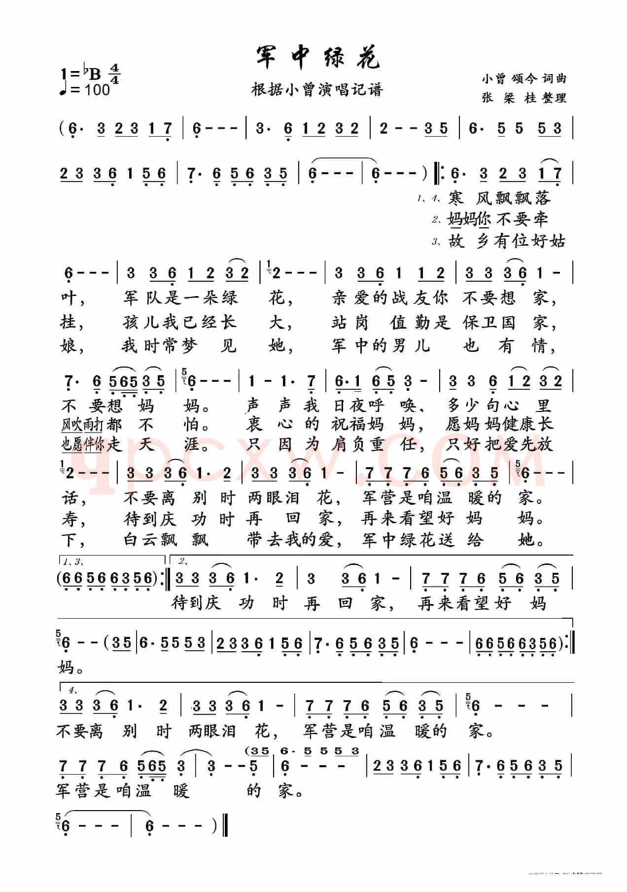 军中绿花（单页版）