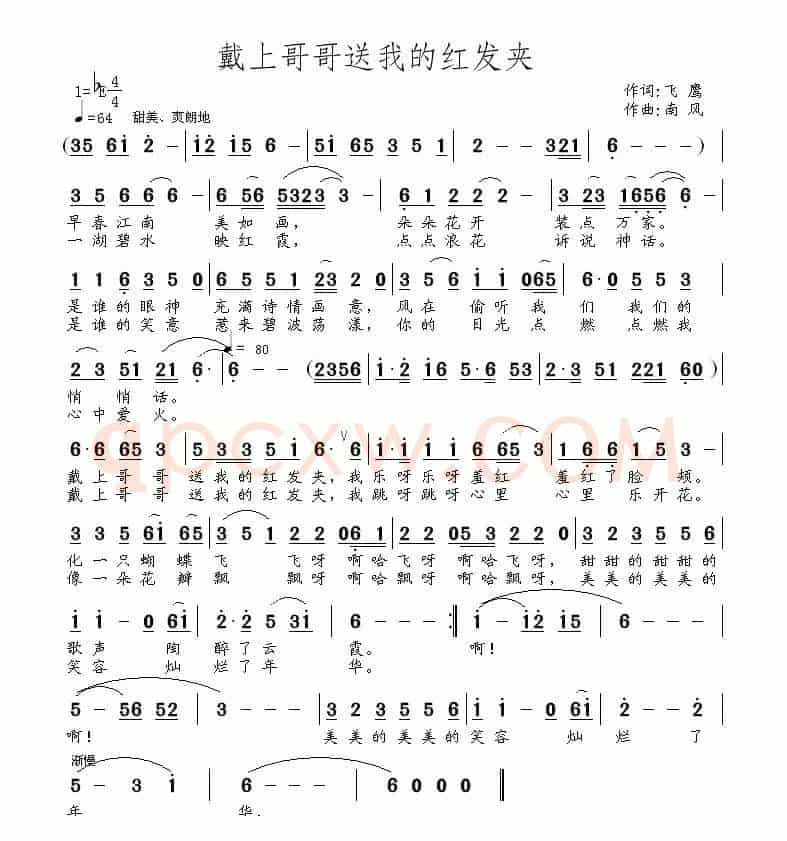 戴上哥哥送我的红发夹