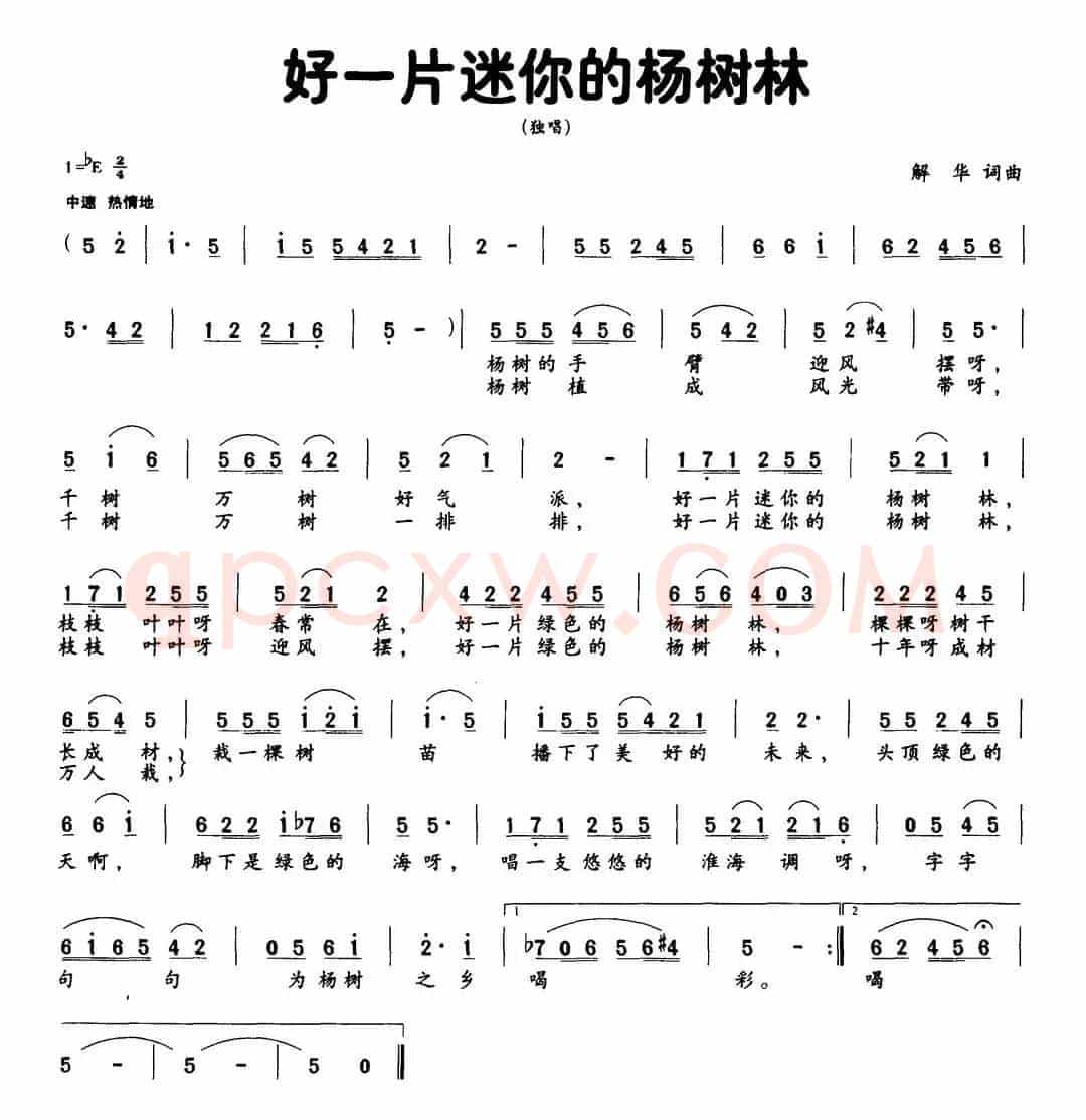 好一片迷你的杨树林（解华词 解华曲）