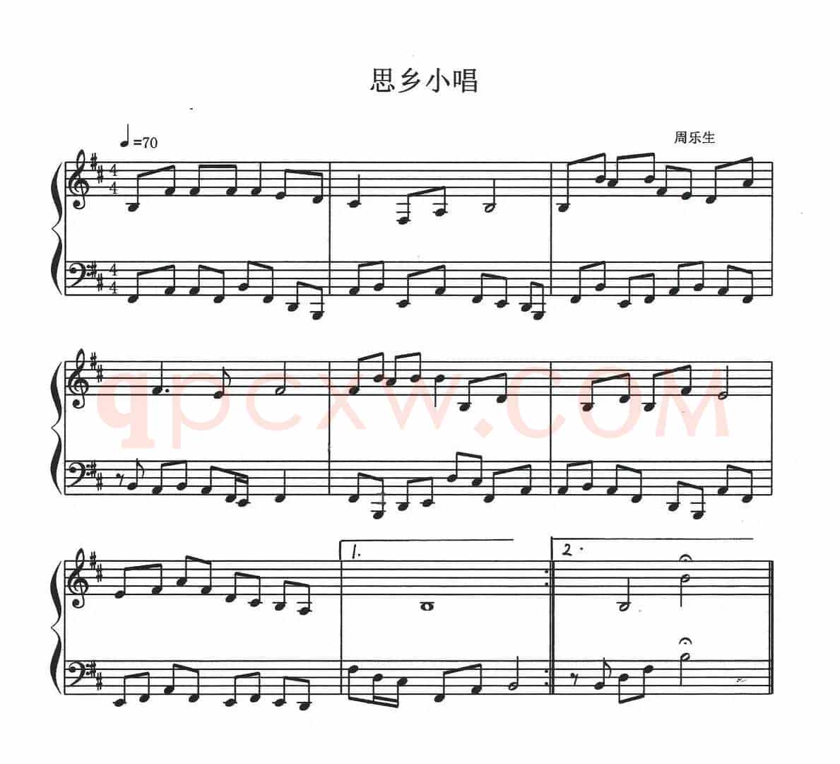 思乡小唱（钢琴小品）