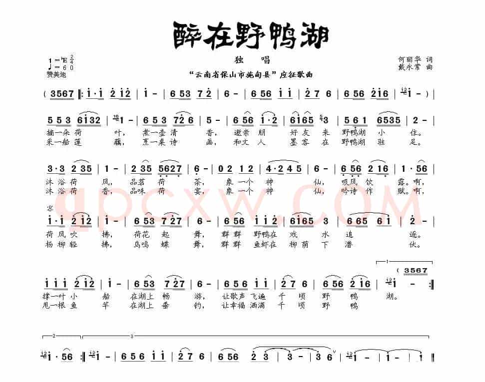 醉在野鸭湖(何丽华词 戴永常曲)