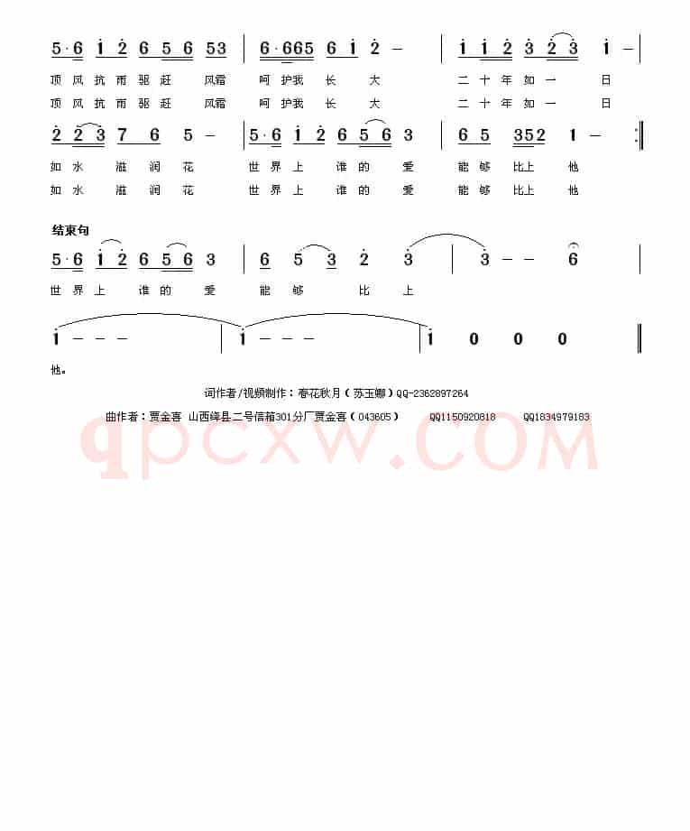 咱爸咱妈 （苏玉娜词 贾金喜曲）