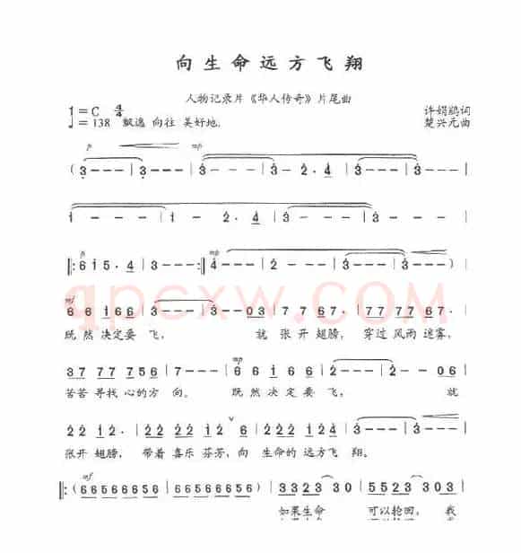 向生命远方飞翔（任务记录片《华人传奇》片尾曲）