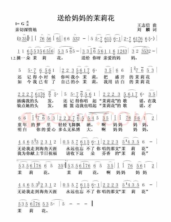 送给妈妈的茉莉花