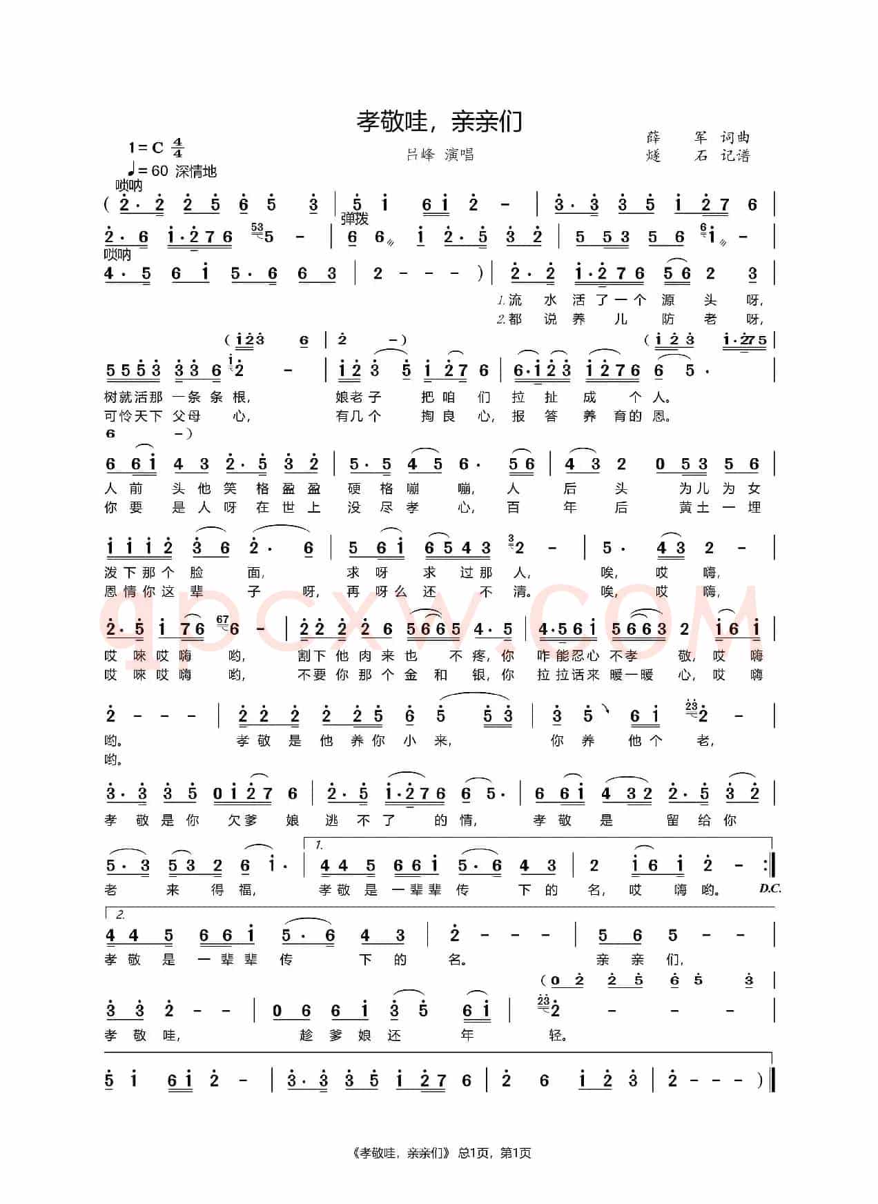 孝敬哇，亲亲们