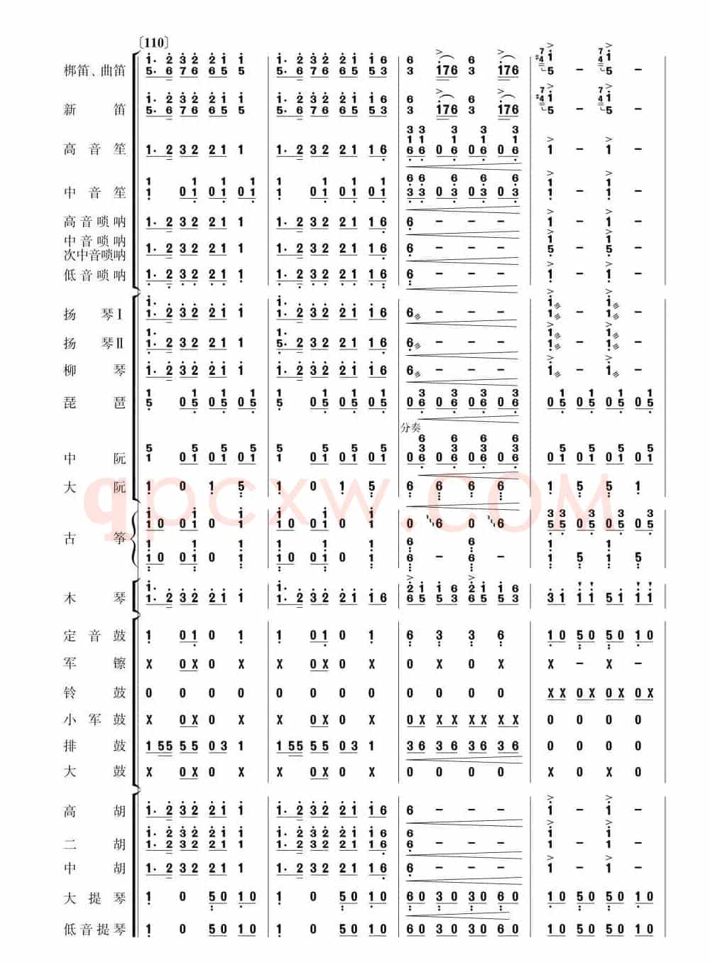 北京喜讯到边寨(民乐简谱总谱)21-30