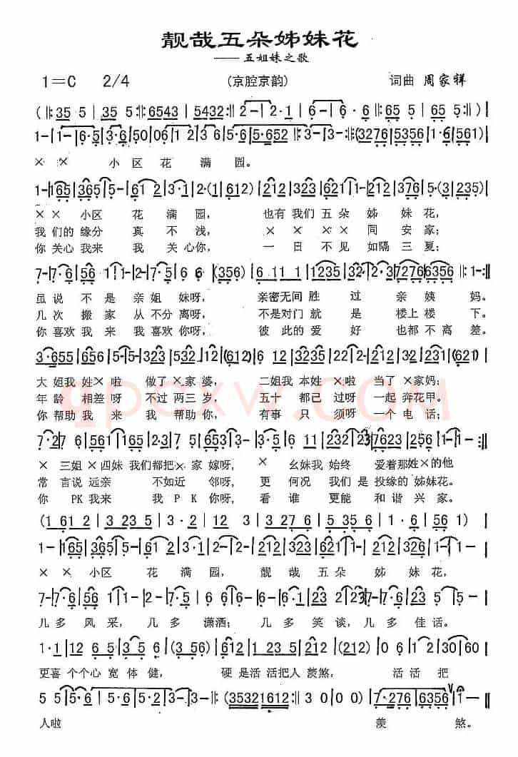 靓哉五朵姊妹花