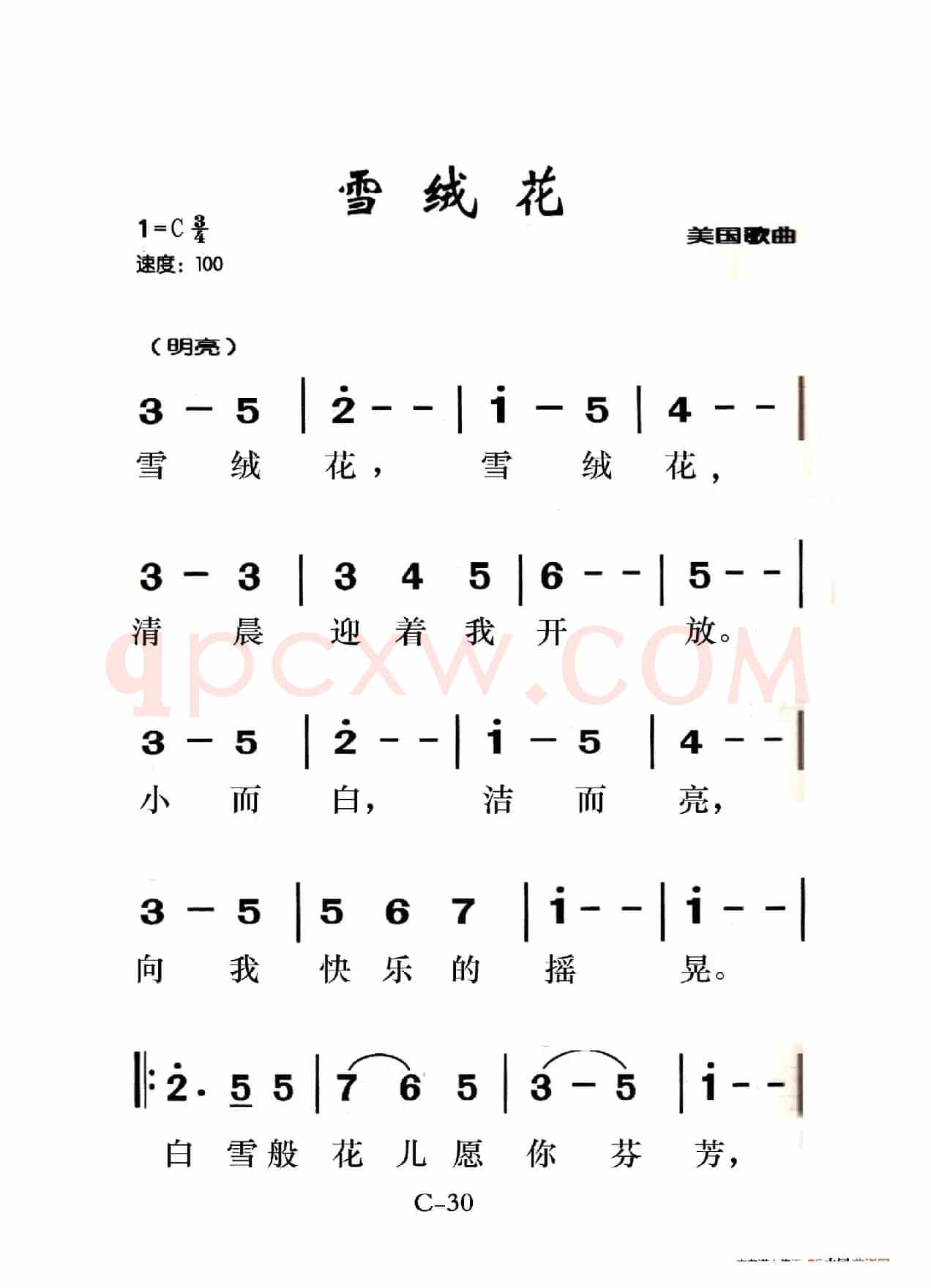 雪绒花（老人适用）