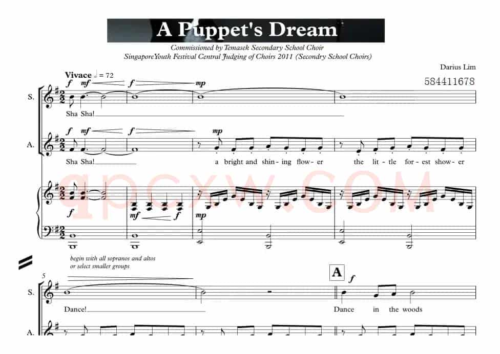 A Puppet's Dream合唱谱