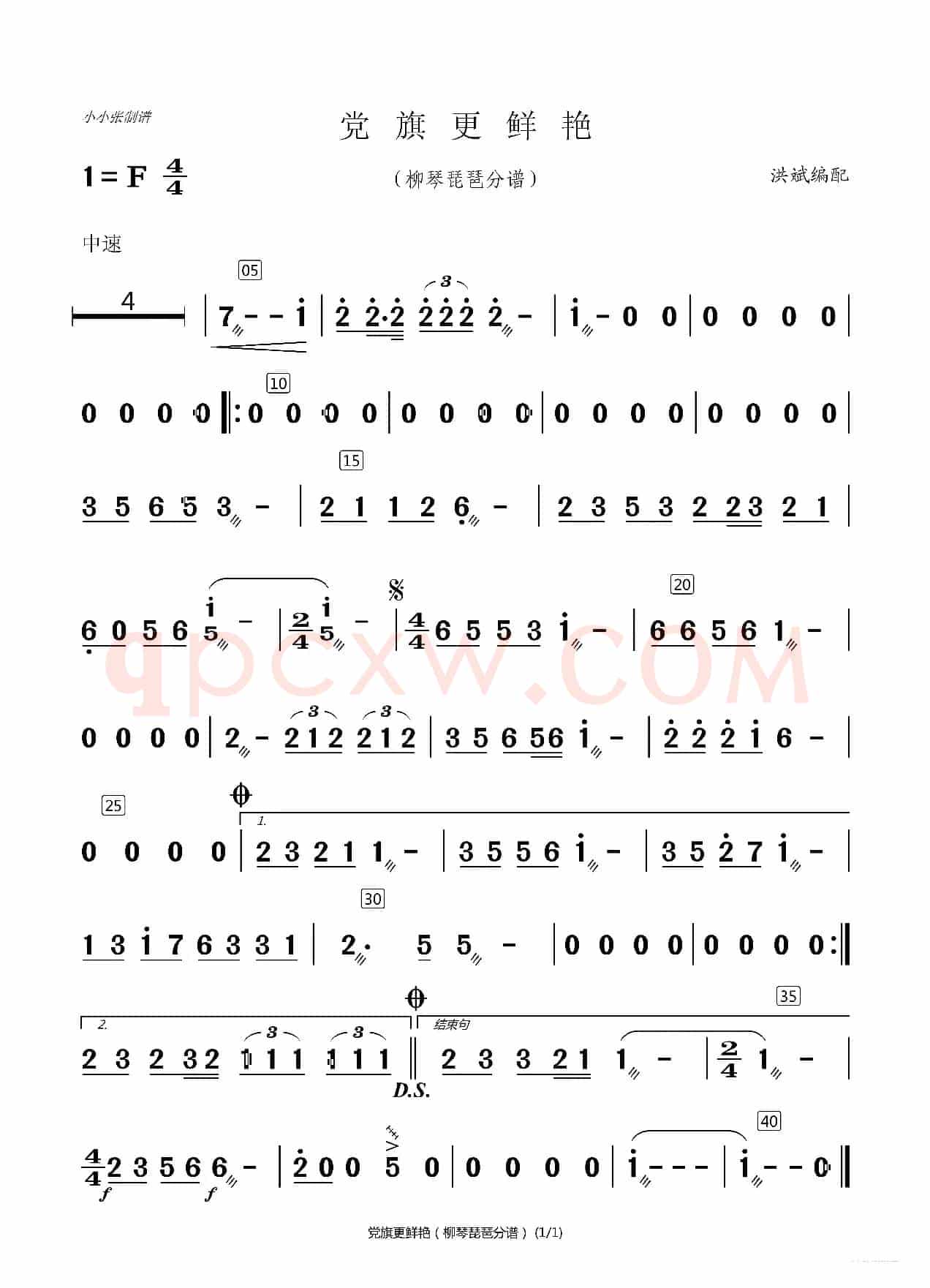 党旗更鲜艳（洪斌配器分谱）（小小张制谱）