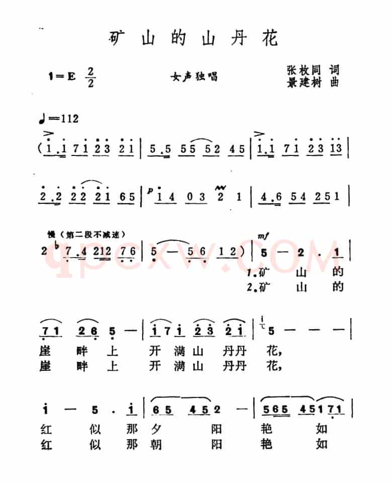 矿山的山丹花（张枚同词 景建树曲）
