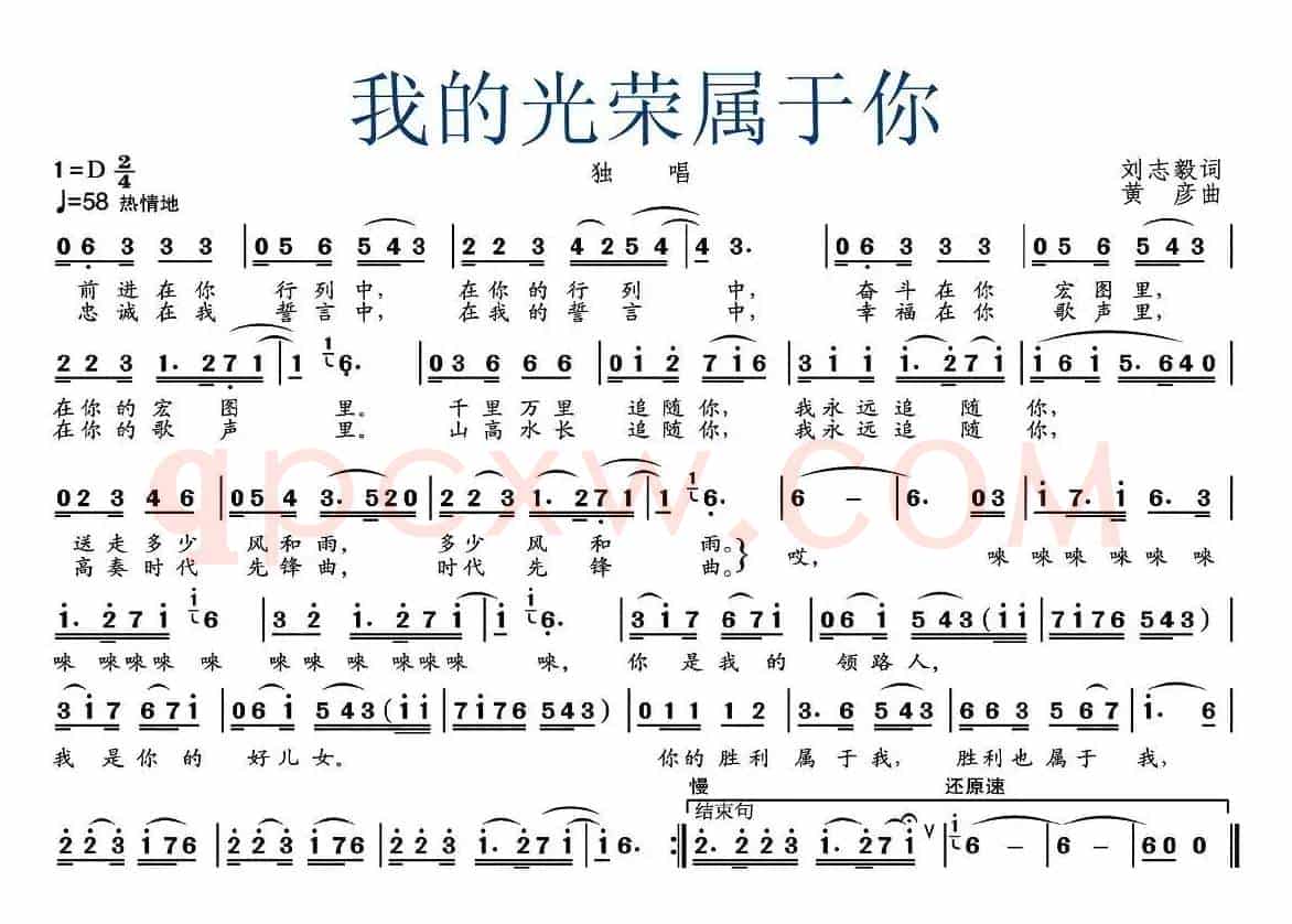我的光荣属于你
