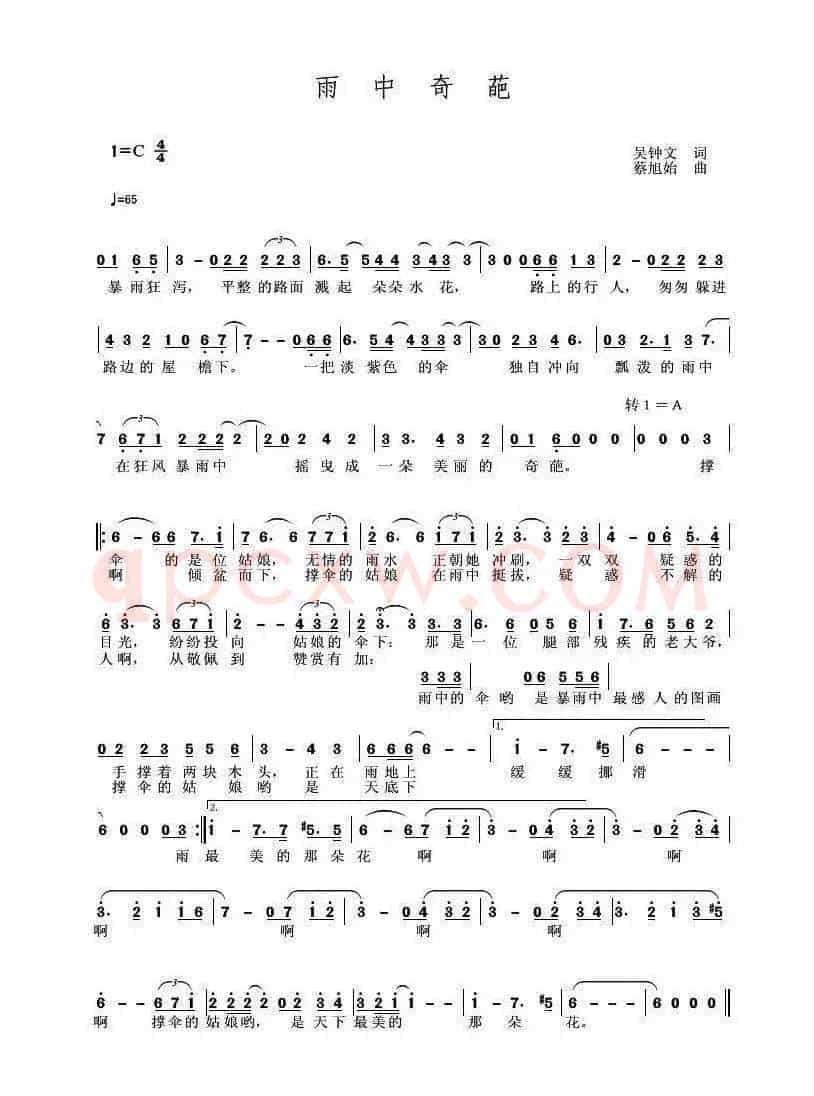 雨中奇葩（吴钟文词 蔡旭始曲）